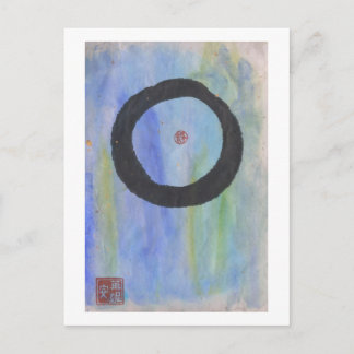 Blue Enso (Zen Circle) of Tranquility Postcard
