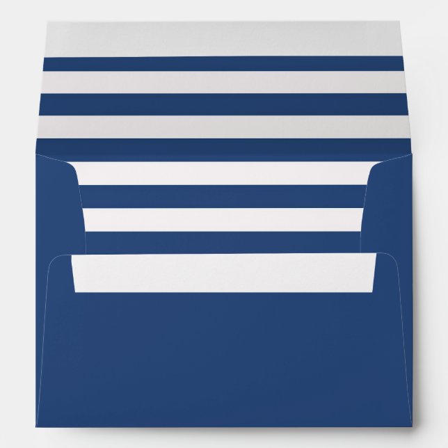 Blue Envelope with a Blue and White Striped Liner (Back (Bottom))