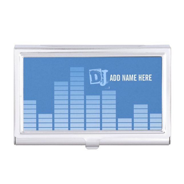 Blue Equalizer Case For Business Cards (Front)