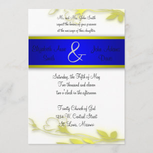 Blue Escape Two Wedding Invitation