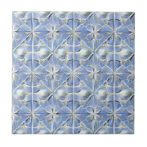 Blue esthetic floral pattern  ceramic tile