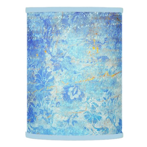 Blue esthetic vintage floral folk art lamp shade