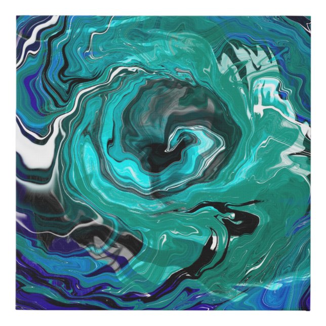 Blue Eternity | Abstract Art Faux Canvas Print (Front)