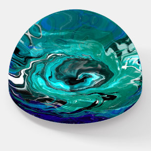 Blue Eternity Abstract Art Paperweight