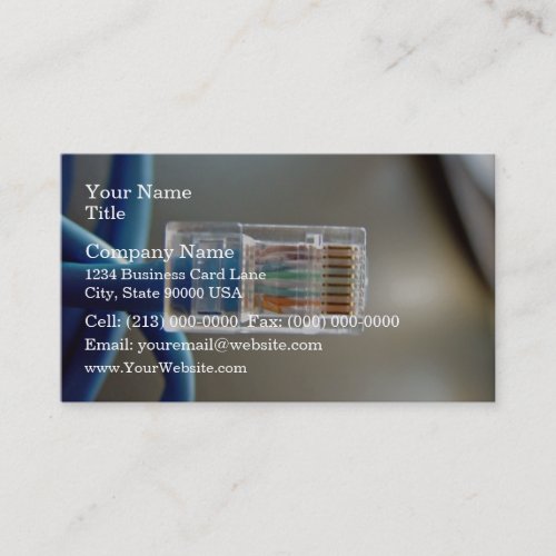 Blue Ethernet CAT5 Cable Business Card Template