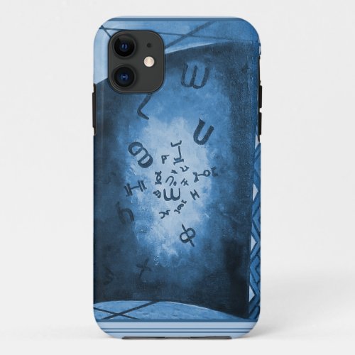 Blue Ethiopian Letters Art iPhone 11 Case