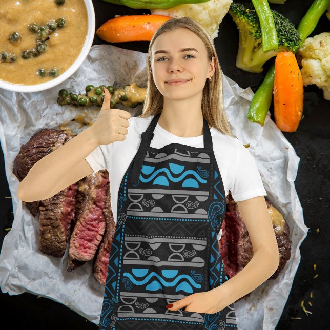 Blue Ethnic Aztec Apron (Creator Uploaded)