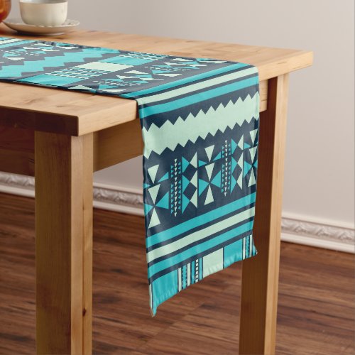 Blue Ethnic Aztec Long Table Runner