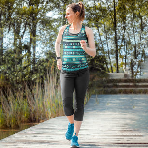 Blue ethnic aztec tank top