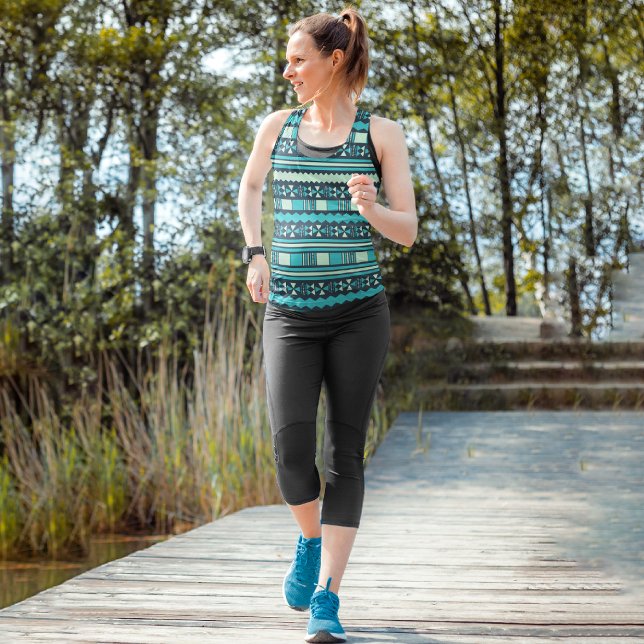 Blue ethnic aztec tank top (Creator Uploaded)