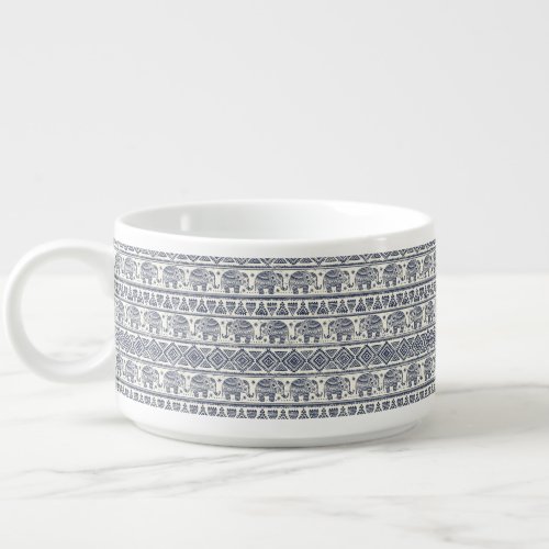 Blue Ethnic Elephant Pattern Bowl