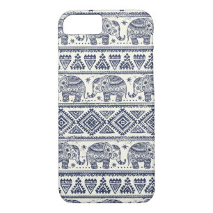 Blue Ethnic Elephant Pattern iPhone 8/7 Case