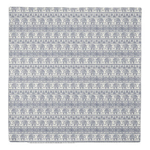 Blue Ethnic Elephant Pattern Duvet Cover