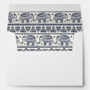 Blue Ethnic Elephant Pattern Envelope