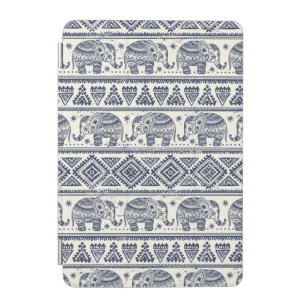 Blue Ethnic Elephant Pattern iPad Mini Cover