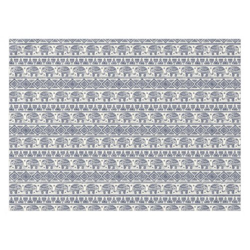 Blue Ethnic Elephant Pattern Tablecloth