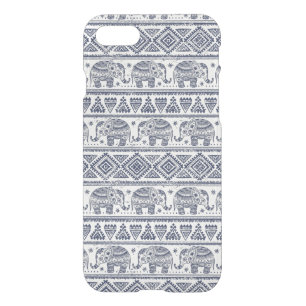 Blue Ethnic Elephant Pattern iPhone SE/8/7 Case