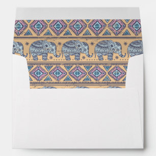 Blue Ethnic Elephant Tribal Pattern Envelope