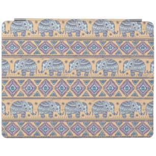 Blue Ethnic Elephant Tribal Pattern iPad Smart Cover
