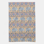 Blue Ethnic Elephant Tribal Pattern Kitchen Towel at Zazzle