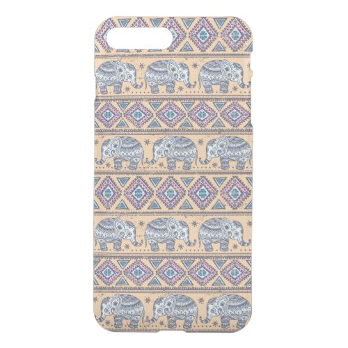 Blue Ethnic Elephant Tribal Pattern iPhone 8 Plus7 Plus Case