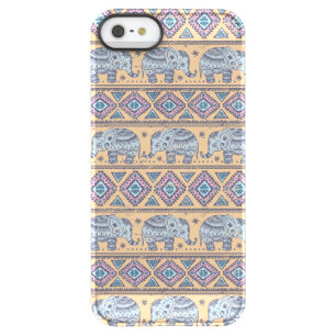 Blue Ethnic Elephant Tribal Pattern Permafrost iPhone SE/5/5s Case