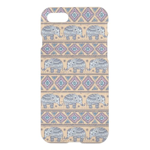 Blue Ethnic Elephant Tribal Pattern iPhone SE87 Case