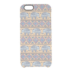 Blue Ethnic Elephant Tribal Pattern Clear iPhone 6/6S Case
