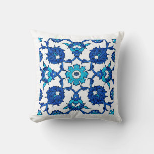 Blue ethnic Turkish design  Throw Pillow