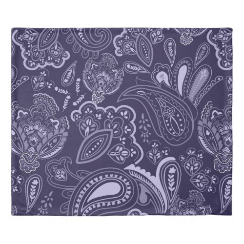 Blue ethnic vintage paisley floral pattern duvet cover