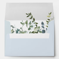 Blue Eucalyptus Boy Baby Shower Envelope