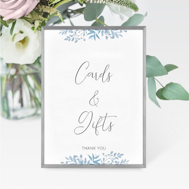 Blue Eucalyptus Wedding Cards & Gifts Sign (Creator Uploaded)
