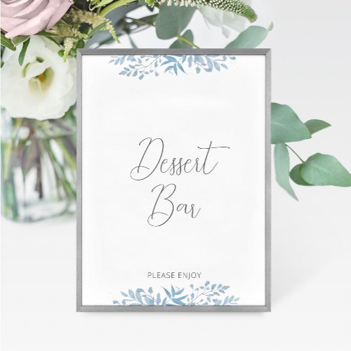 Blue Eucalyptus Wedding Dessert Bar Sign