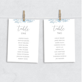 Blue Eucalyptus Wedding Table Seating Chart Cards