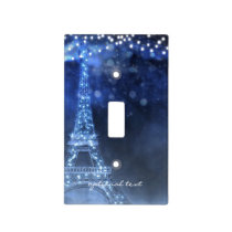 Blue Evening Enchanted Night in Paris Eiffel Tower Light Switch Cover