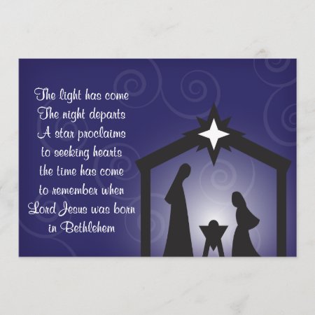 Blue Evening Modern Christmas Nativity Cards