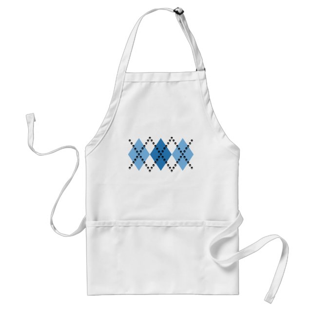 Blue Evil Argyle Adult Apron (Front)