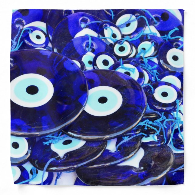 Blue Evil Eye amulets Bandana (Front)