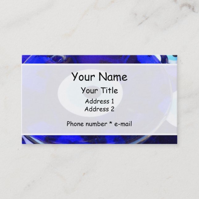Blue Evil Eye amulets Business Card (Front)