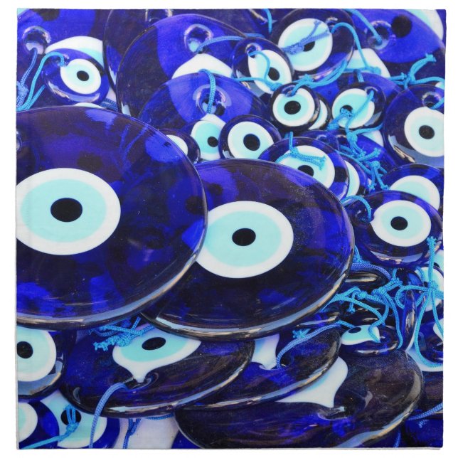 Blue Evil Eye amulets Napkin (Front)