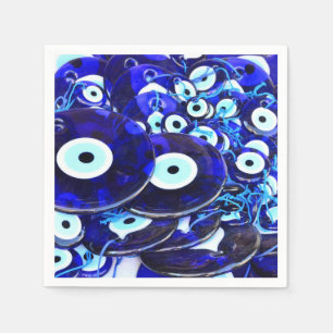 Blue Evil Eye amulets Paper Napkins