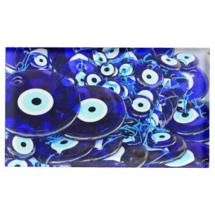 Blue Evil Eye amulets Place Card Holder