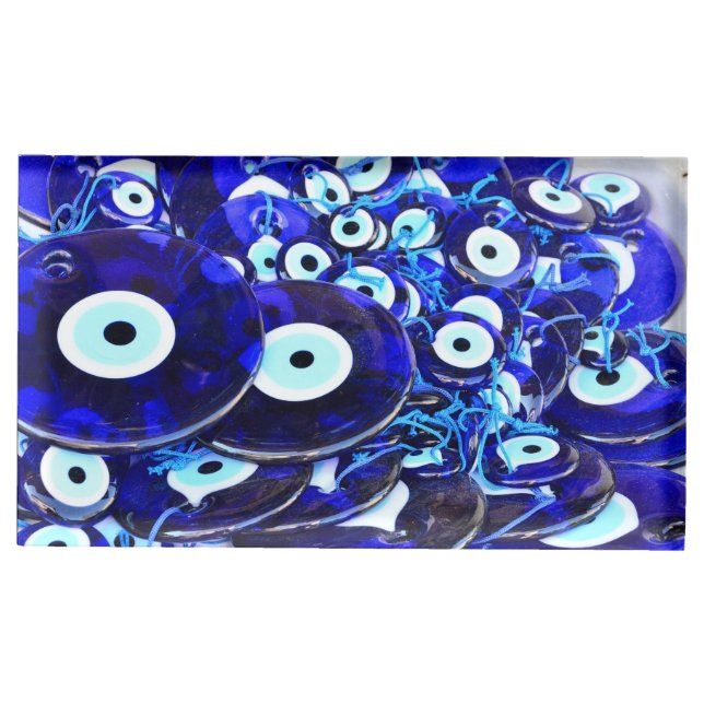 Blue Evil Eye amulets Place Card Holder (Front)