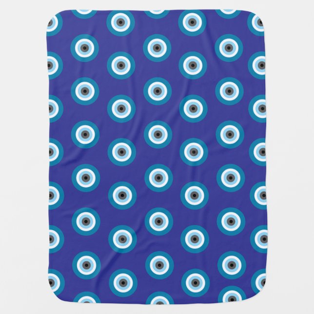 Blue Evil Eye Baby Blanket (Front)