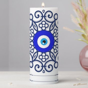 Blue Evil Eye Candle by hennabyjessica at Zazzle