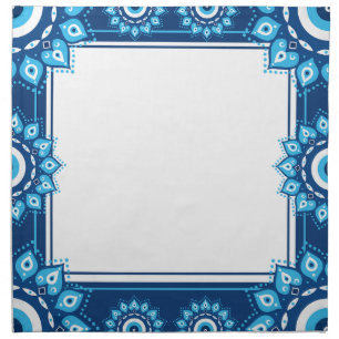 Blue Evil Eye Dinner Set of 4 Cloth Napkin