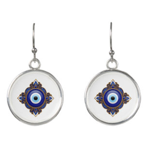 Blue Evil Eye Earrings
