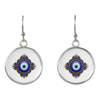 Blue Evil Eye Earrings