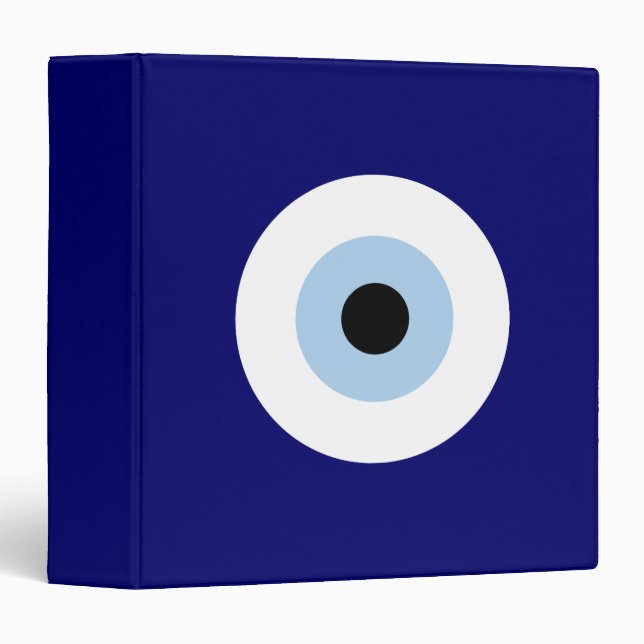 Blue Evil Eye Good luck & Protection Symbol 3 Ring Binder (Front/Spine)