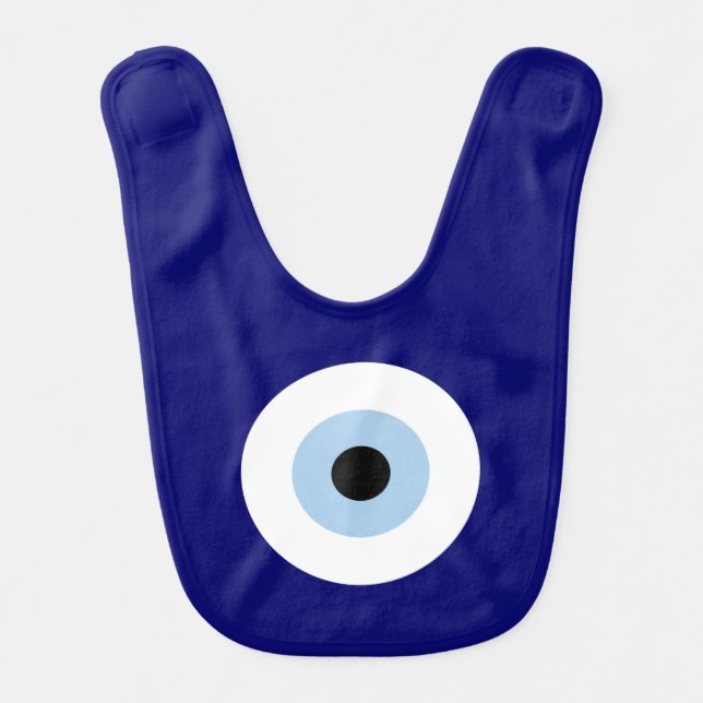 Blue Evil Eye Good luck & Protection Symbol Baby Bib (Front)